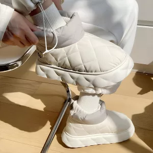 χειμερινές μπότες, slip on boots, ankle boots snow, βελούδινες μπότες, αδιάβροχες μπότες, μπότες puffer