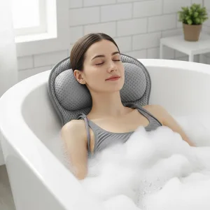 soft bath billow, bath headrest, bath back rest, bath pillow for tub, bath tub pillow, bathtub backrest, bath cushion