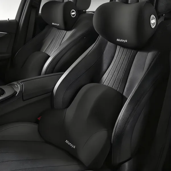 memory foam car lumbar support cushion with headrest