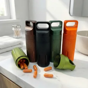 pill box, pill case, keychain pill holder, keychain pill case, portable pill case, medicine storage box