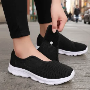 wide fit shoes, slip-on sneakers, mesh slip on sneakers, orthopaedic shoes