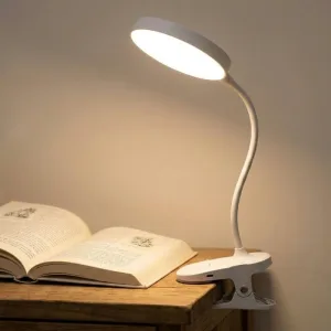 led table lamp, lamp with clamp, clamp lamp, dimmable night light, rechargeable table lamp