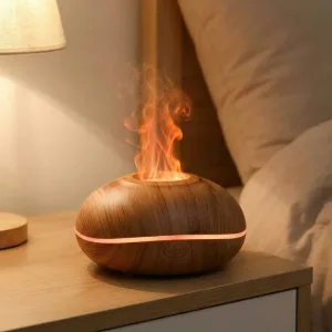 Υγραντήρας αέρα Flame Fire με διαχυτήρα αρώματος αιθέριων ελαίων και νυχτερινό φως